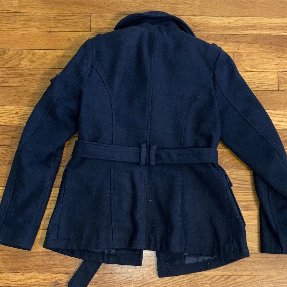 Women’s Outer Edge Navy Blue Pea Coat Jacket - Picture 8 of 8